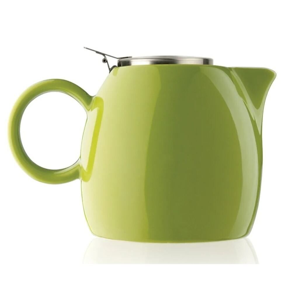 Tea Forte Pugg 24oz Ceramic Teapot Improved Stainless Tea Infuser & Lid